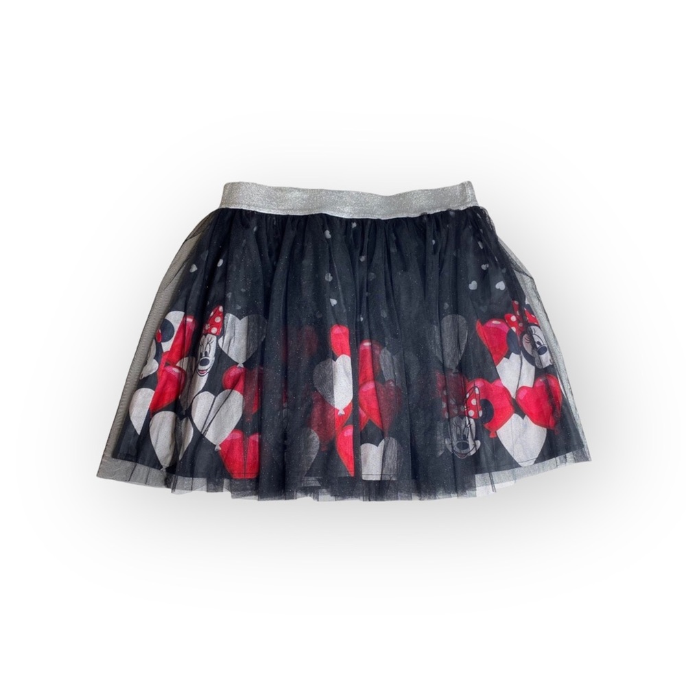 Disney ㋛ Minnie Mouse Print Layered Tulle Skort Skirt ㋛ Black Red ㋛ 14 16 S M ㋛ - Picture 14 of 16